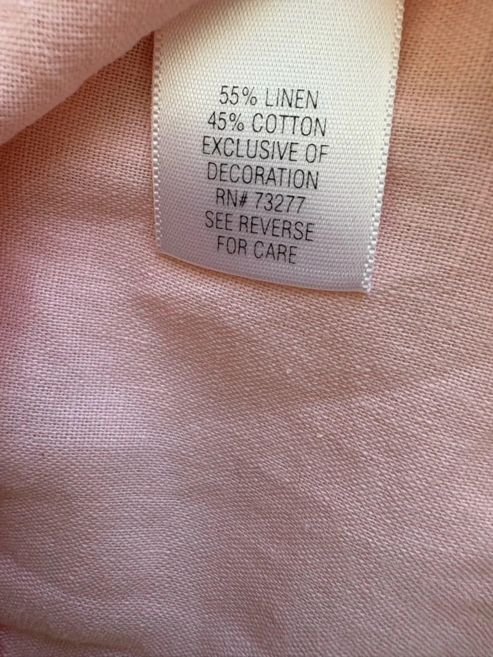 Linen Cotton embroidered XL Shirt Pink Button Front